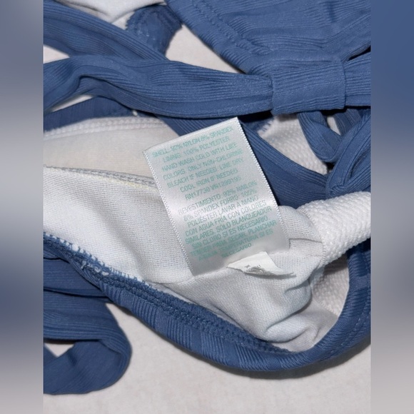 Kona Sol Blue Ribbed Bodysuit One Piece Size Small - Picture 8 of 11